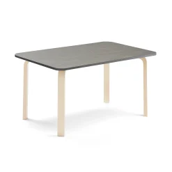 Pöytä ELTON 1200x600x590 mm, tummanharmaa linoleumi, koivu