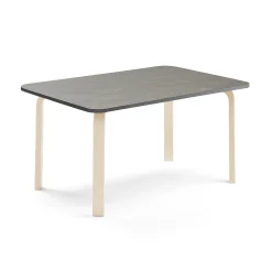 Pöytä ELTON 1200x700x590 mm, tummanharmaa linoleumi, koivu