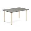 Pöytä ELTON 1200x800x590 mm, tummanharmaa linoleumi, koivu