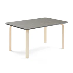Pöytä ELTON 1200x800x590 mm, tummanharmaa linoleumi, koivu