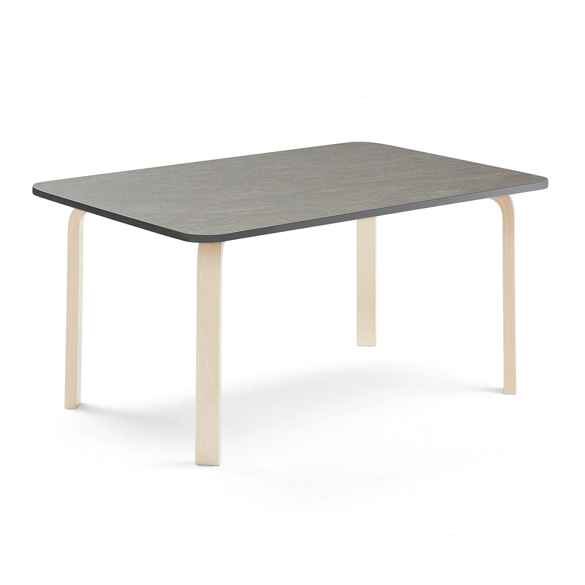 Pöytä ELTON 1400x700x590 mm, tummanharmaa linoleumi, koivu