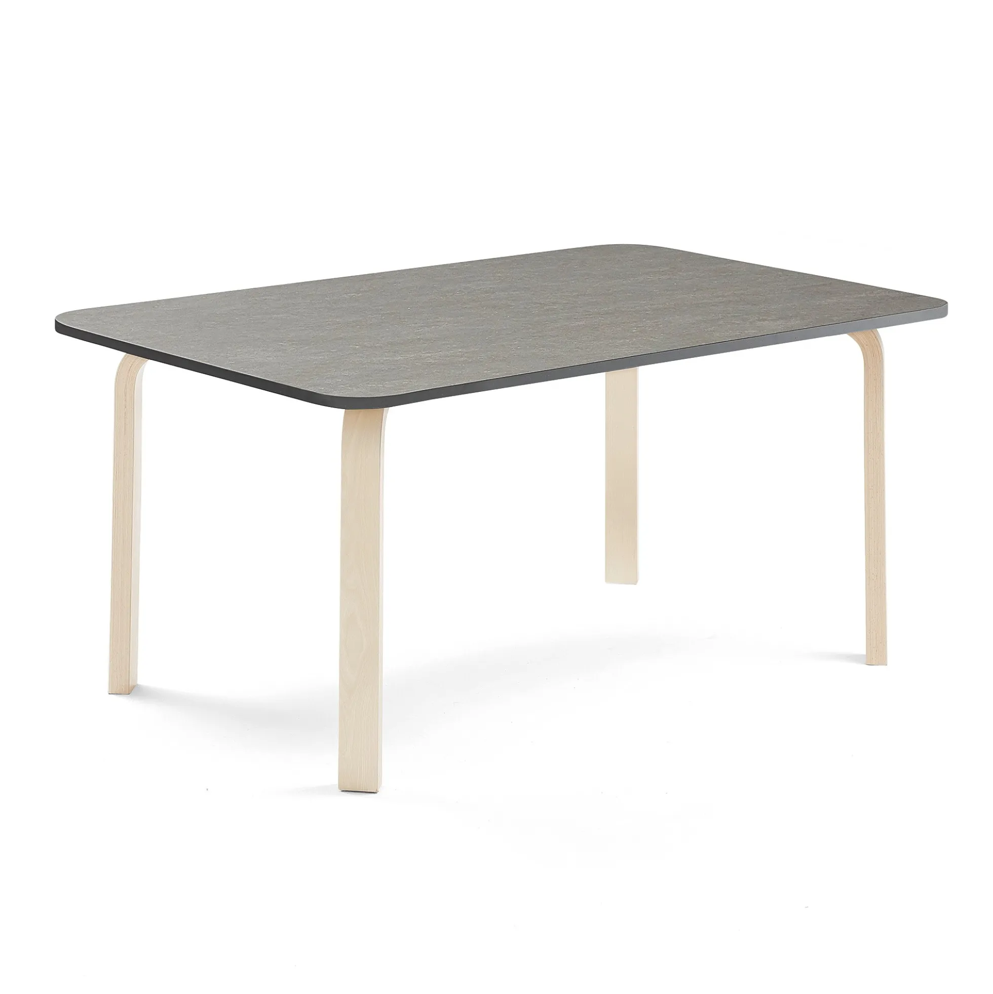 Pöytä ELTON 1400x800x590 mm, tummanharmaa linoleumi, koivu
