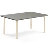 Pöytä ELTON 1800x700x590 mm, tummanharmaa linoleumi, koivu