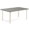Pöytä ELTON 1800x800x590 mm, tummanharmaa linoleumi, koivu