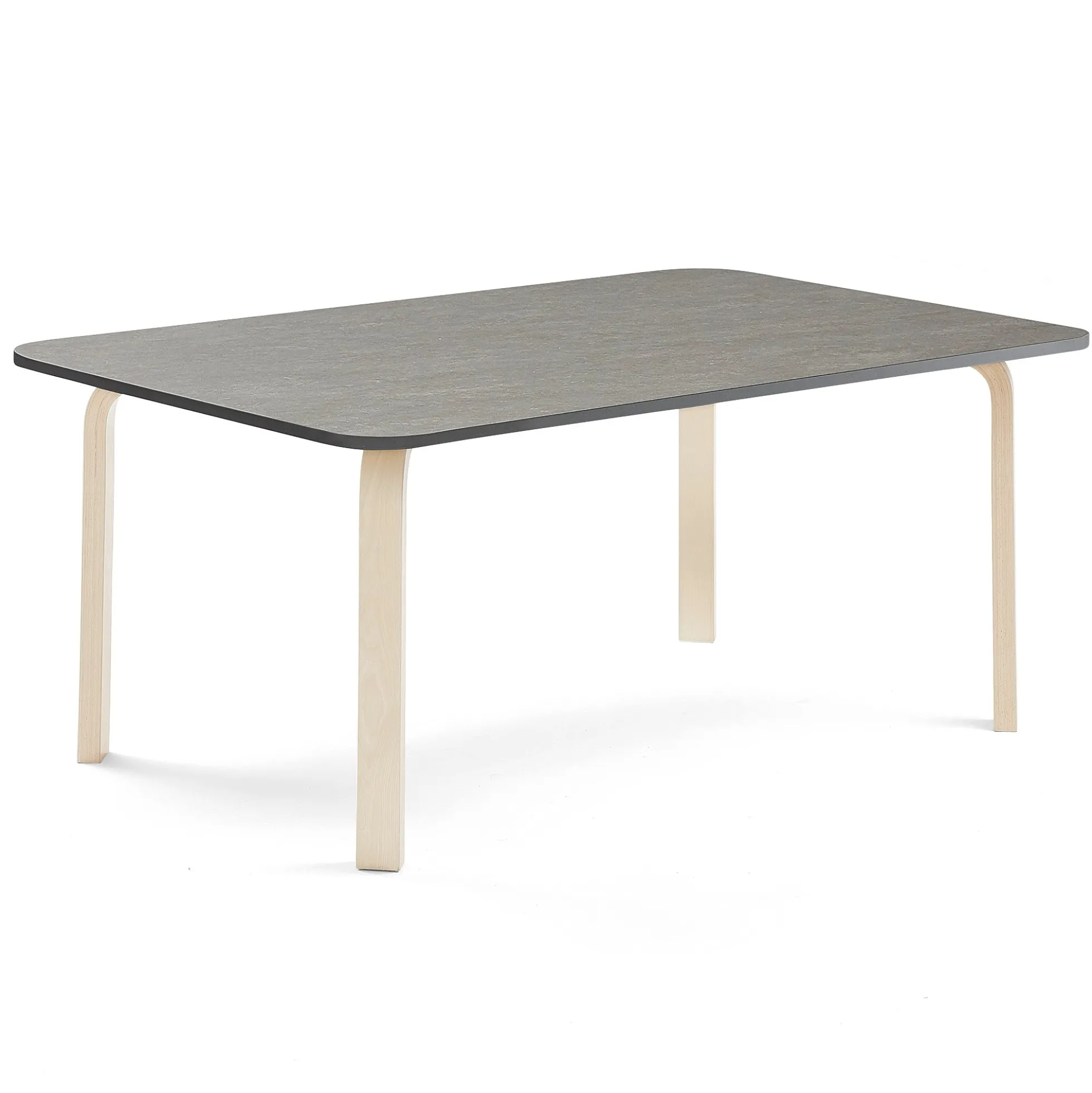 Pöytä ELTON 1800x800x590 mm, tummanharmaa linoleumi, koivu