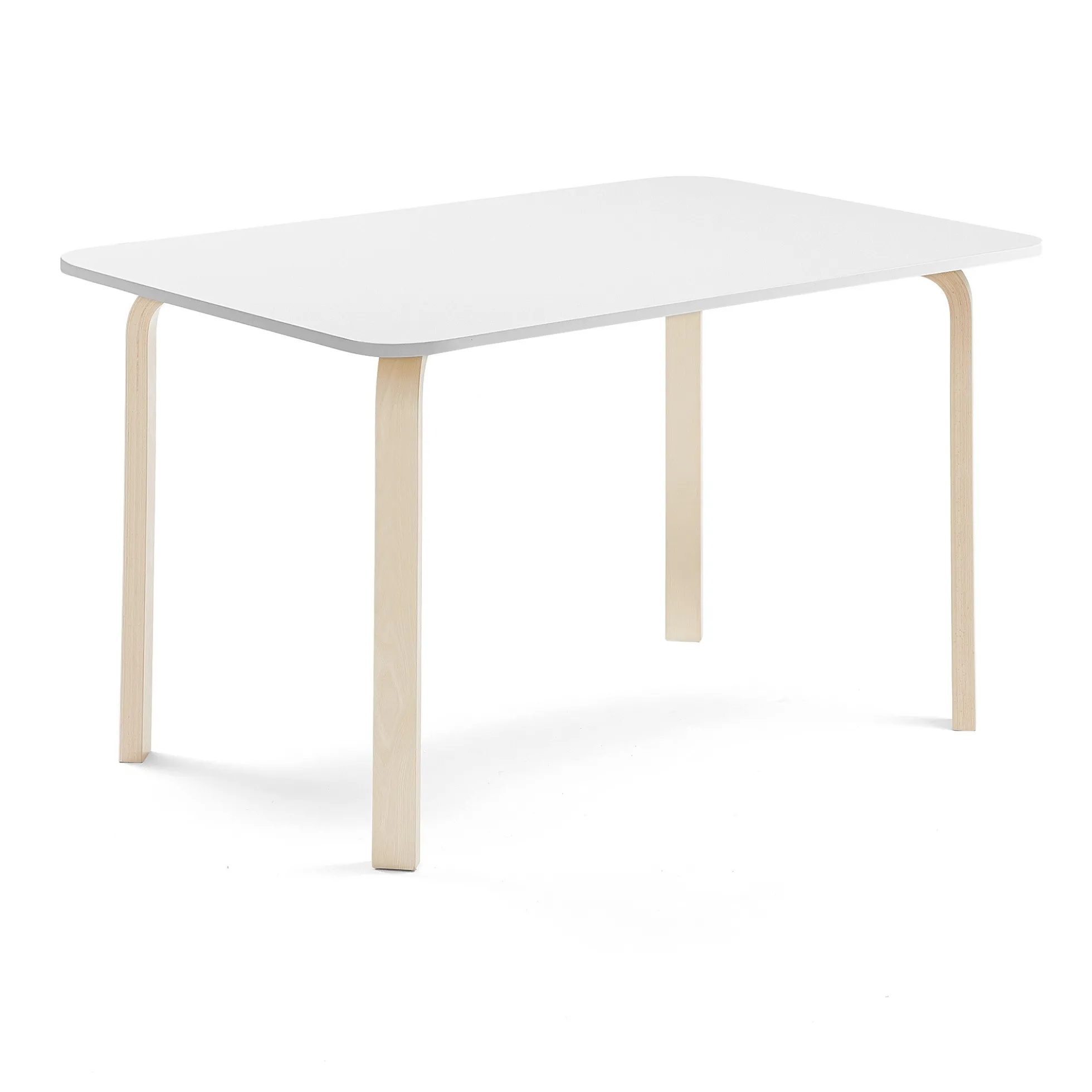 Pöytä ELTON 1400x800x710 mm, valkoinen laminaatti, koivu
