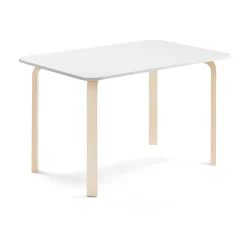 Pöytä ELTON 1200x800x710 mm, valkoinen laminaatti, koivu