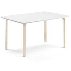 Pöytä ELTON 1800x700x710 mm, valkoinen laminaatti, koivu