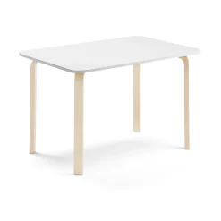Pöytä ELTON 1200x600x710 mm, valkoinen laminaatti, koivu