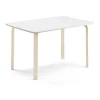 Pöytä ELTON 1400x700x710 mm, valkoinen laminaatti, koivu