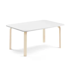 Pöytä ELTON 1200x600x530 mm, valkoinen laminaatti, koivu