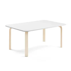 Pöytä ELTON 1200x800x530 mm, valkoinen laminaatti, koivu