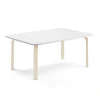 Pöytä ELTON 1400x700x530 mm, valkoinen laminaatti, koivu
