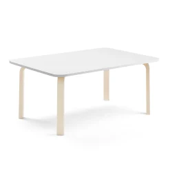 Pöytä ELTON 1400x700x530 mm, valkoinen laminaatti, koivu