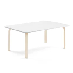 Pöytä ELTON 1400x800x530 mm, valkoinen laminaatti, koivu