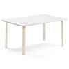 Pöytä ELTON 1800x700x640 mm, valkoinen laminaatti, koivu