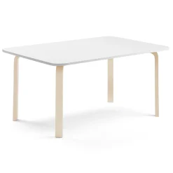 Pöytä ELTON 1800x700x640 mm, valkoinen laminaatti, koivu