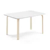 Pöytä ELTON 1200x700x640 mm, valkoinen laminaatti, koivu