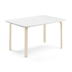 Pöytä ELTON 1200x700x640 mm, valkoinen laminaatti, koivu
