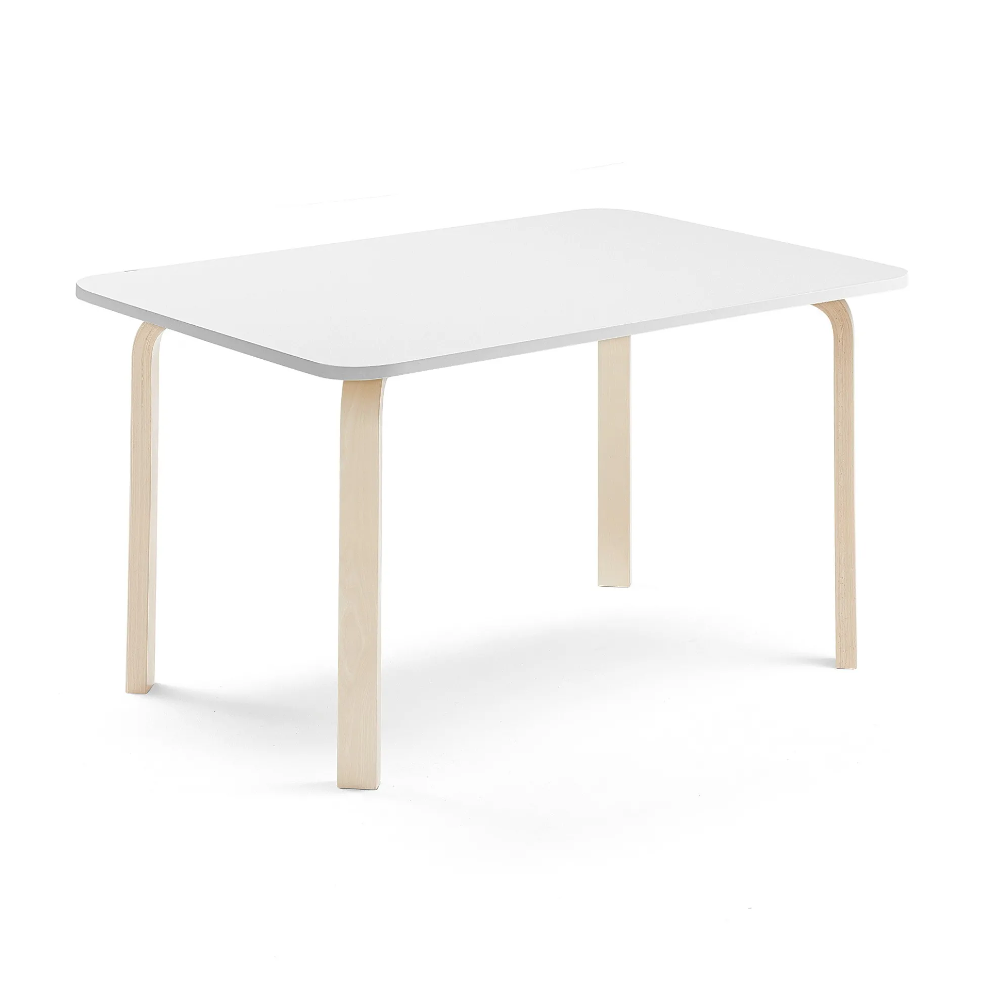 Pöytä ELTON 1200x700x640 mm, valkoinen laminaatti, koivu
