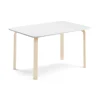 Pöytä ELTON 1200x600x640 mm, valkoinen laminaatti, koivu