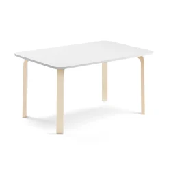 Pöytä ELTON 1200x600x590 mm, valkoinen laminaatti, koivu