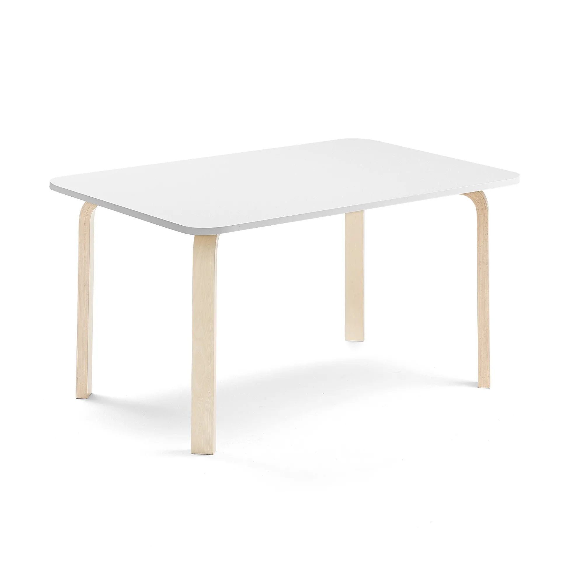 Pöytä ELTON 1200x600x590 mm, valkoinen laminaatti, koivu