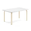 Pöytä ELTON 1200x800x590 mm, valkoinen laminaatti, koivu