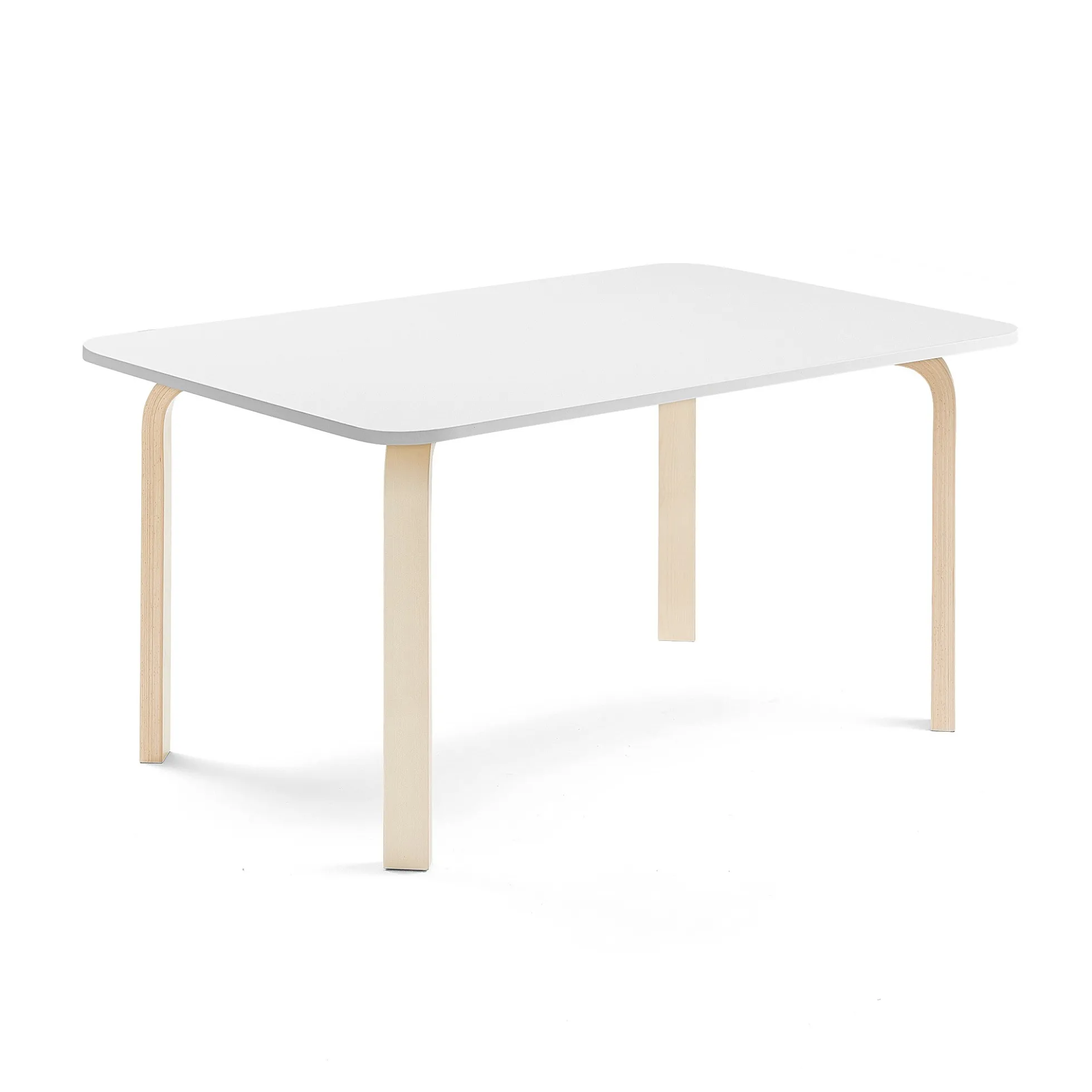 Pöytä ELTON 1200x800x590 mm, valkoinen laminaatti, koivu