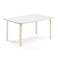 Pöytä ELTON 1400x700x590 mm, valkoinen laminaatti, koivu