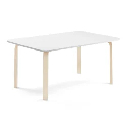 Pöytä ELTON 1400x800x590 mm, valkoinen laminaatti, koivu