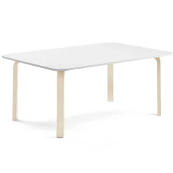 Pöytä ELTON 1800x800x590 mm, valkoinen laminaatti, koivu