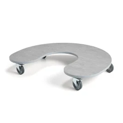 Pöytä JOLLY Hevosenkengän muotoinen, 1250x1000x170 mm, ääntä vaimentava linoleumi, harmaa