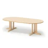 Pöytä KUPOL Ovaali, 2000x1000x500 mm, beige linoleumi, koivu