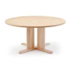 Pöytä KUPOL Ø1300x720 mm, beige linoleumi, koivu