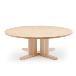 Pöytä KUPOL Ø1300x500 mm, beige linoleumi, koivu