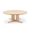 Pöytä KUPOL Ø1200x500 mm, beige linoleumi, koivu