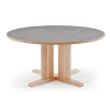 Pöytä KUPOL Ø1300x720 mm, harmaa linoleumi, koivu