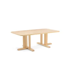Pöytä KUPOL 1400x800x500 mm, beige linoleumi, koivu