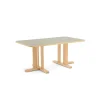 Pöytä KUPOL 1400x800x600 mm, harmaa linoleumi, koivu