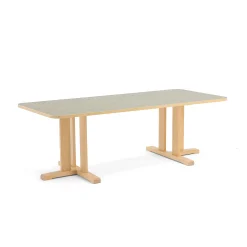 Pöytä KUPOL 1800x800x600 mm, harmaa linoleumi, koivu