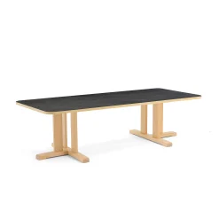 Pöytä KUPOL 1800x800x500 mm, tummanharmaa linoleumi, koivu