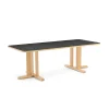 Pöytä KUPOL 1800x800x600 mm, tummanharmaa linoleumi, koivu