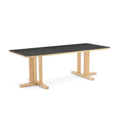 Pöytä KUPOL 1800x800x600 mm, tummanharmaa linoleumi, koivu