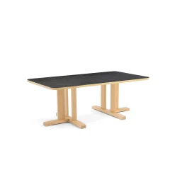 Pöytä KUPOL 1400x800x500 mm, tummanharmaa linoleumi, koivu