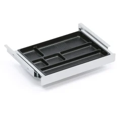 Pöytälaatikko metallia 380x245x42mm, hopeanharmaa