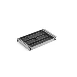 Pöytälaatikko metallia 380x245x42mm, hopeanharmaa