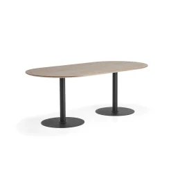 Pöytä METRIC Ovaali, 2000x1000x720 mm, musta/pähkinä