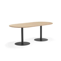 Pöytä METRIC Ovaali, 2000x1000x720 mm, musta/tammi