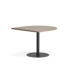 Pöytä METRIC Puoliovaali, 1000x1000x720 mm, musta/pähkinä